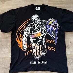 Phoenix Suns Skeleton Graphic Tee - Black with Orange & Purple